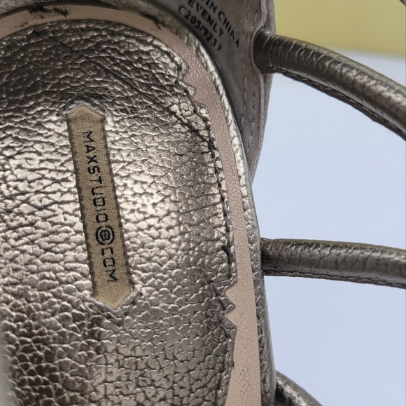 Max Studio Women's Strappy Sandal Heels Matte Gold Metallic Size 10M - Picture 10 of 12